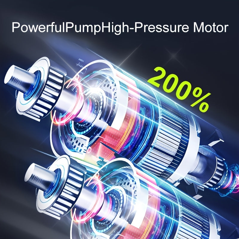 Portable Digital Tire Inflator with - Rechargeable Battery & Emergency Power Suitable for Cars, Motorcycles,, Balls - Mini Wireless Air Compressor with Built-in Pressure Gauge, LED Light, Handheld Pump for Outdoor, Sports Gift