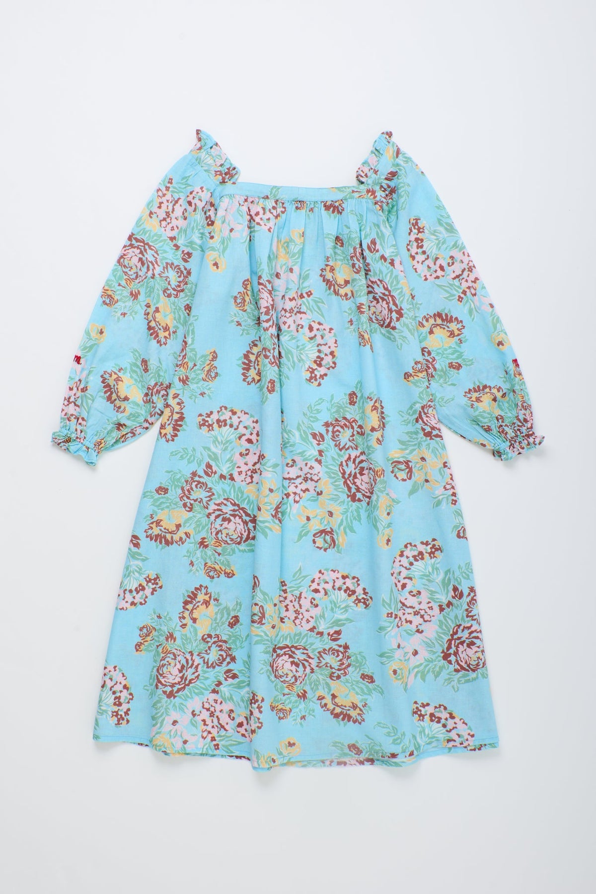 26101319 (Vintage Flowers Dress with Puffy Sleeves)