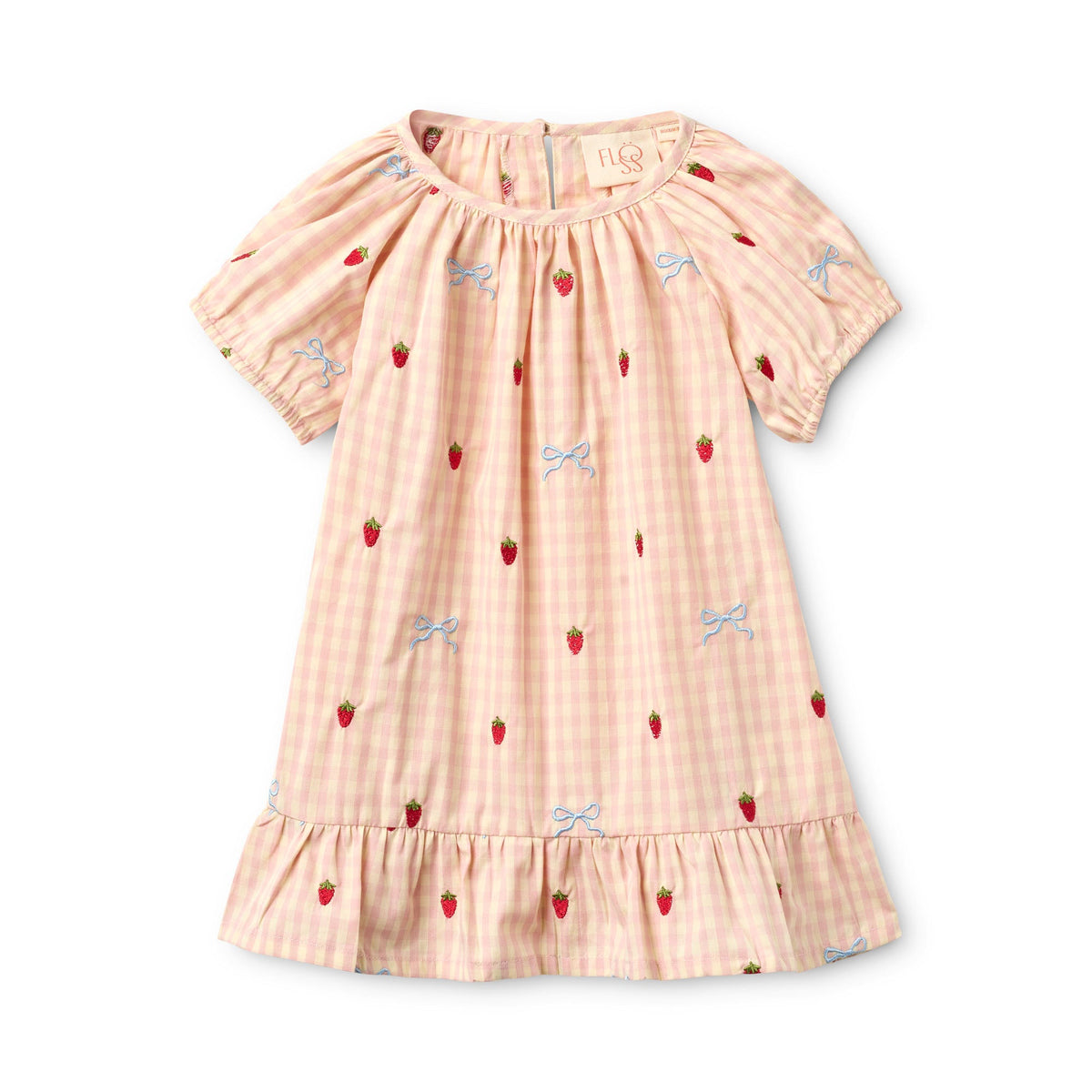 F10892 Dolly Bow Dress - Berry/Bow Gingham