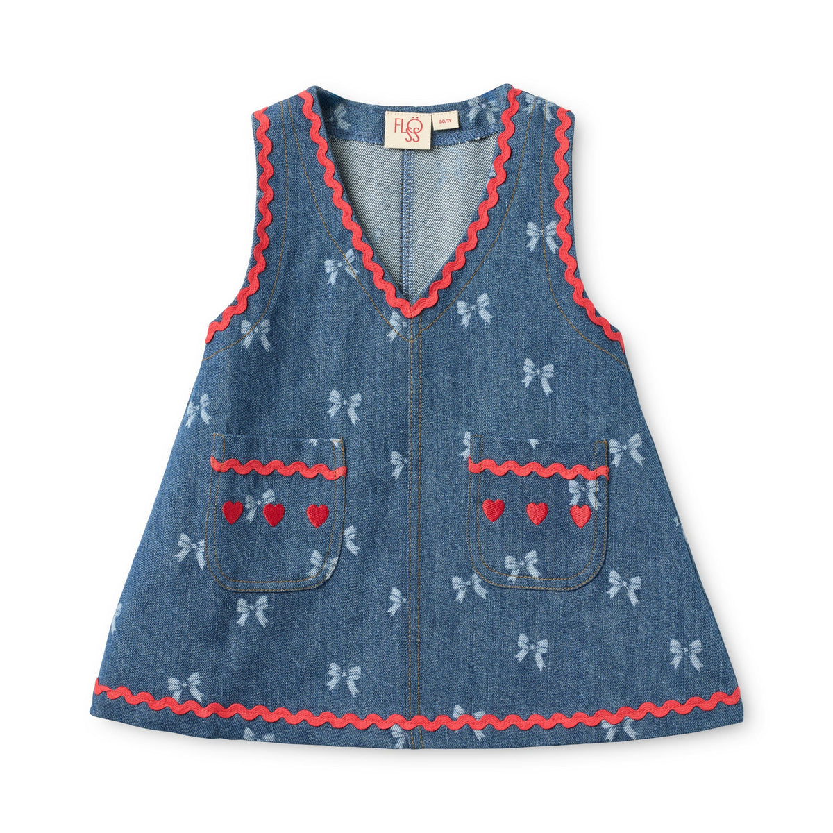 F10871 Eva Dress - Denim Blue Bow