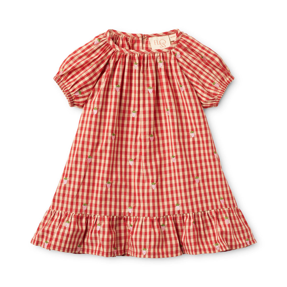 F10908 Molly Pineberry Dress - Red-pink Berry Gingham