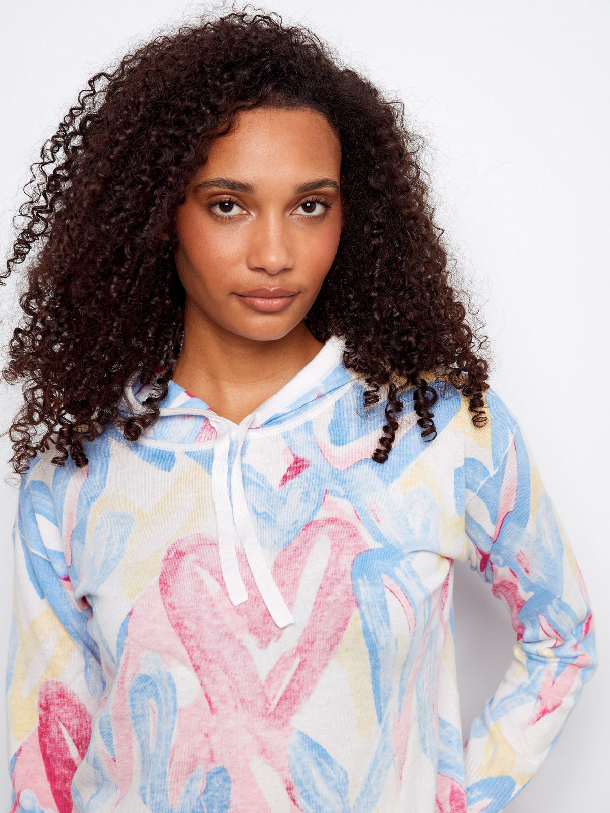 Reverse Print Hoodie Sweater - Rainbow