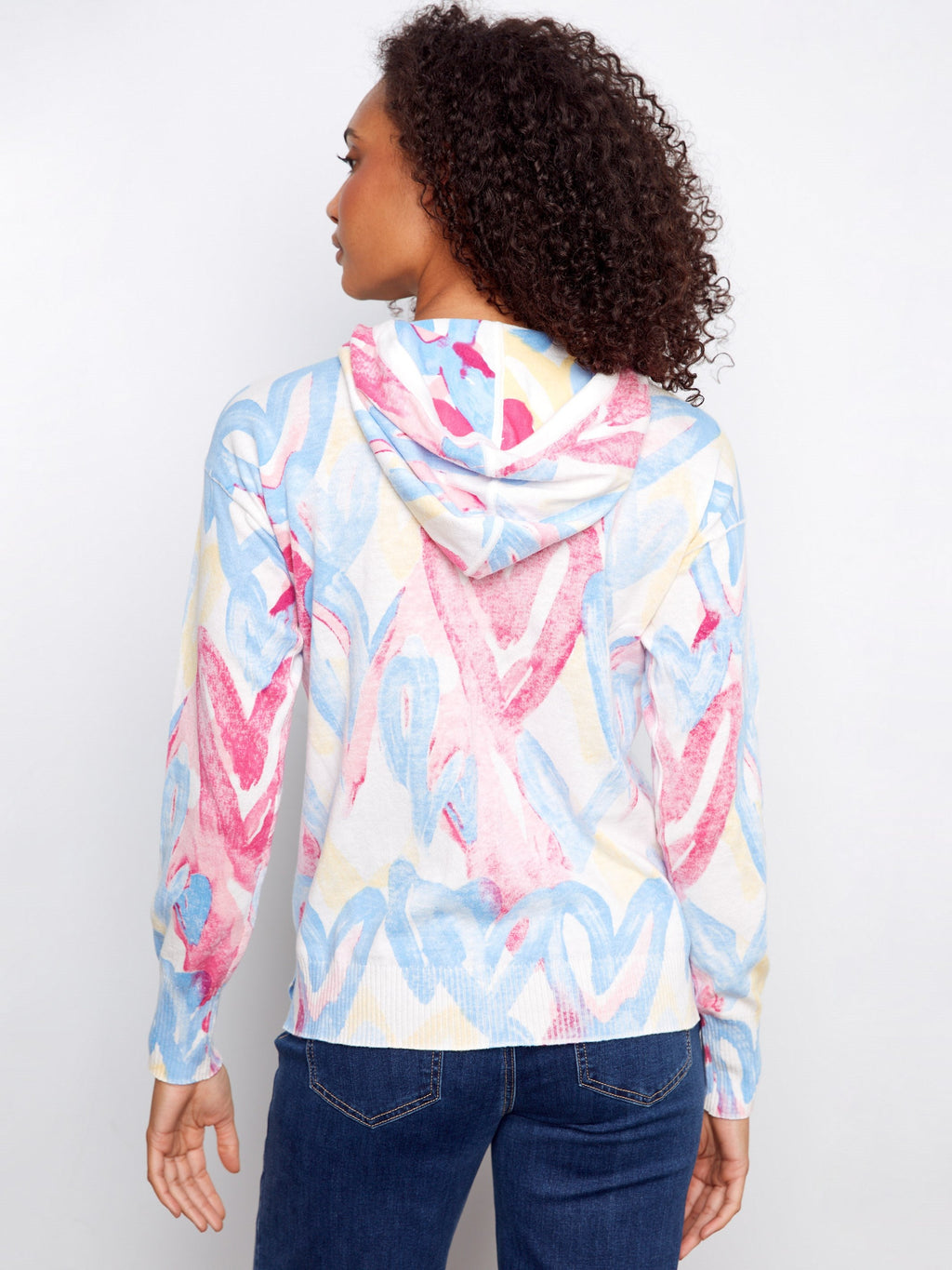 Reverse Print Hoodie Sweater - Rainbow
