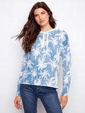 Reverse Print Hoodie Sweater - Tropic