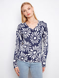 Reversible Printed V-Neck Sweater - Nautic
