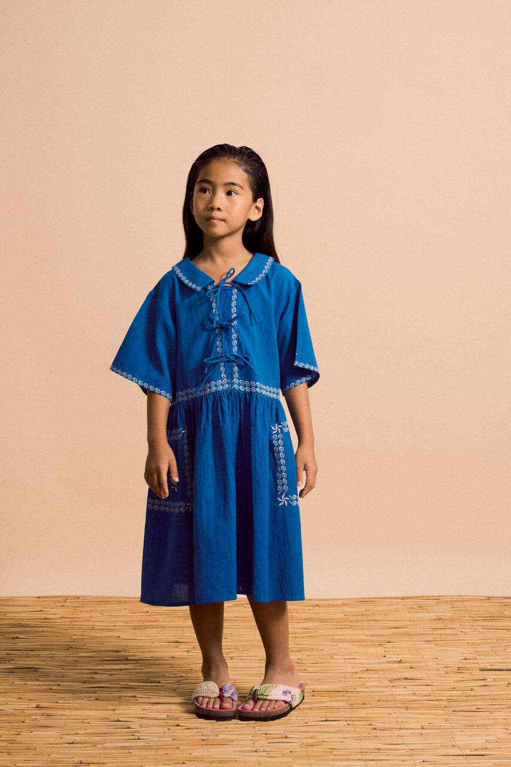 26101320 (Barcos Embroidered Long Dress Blue)